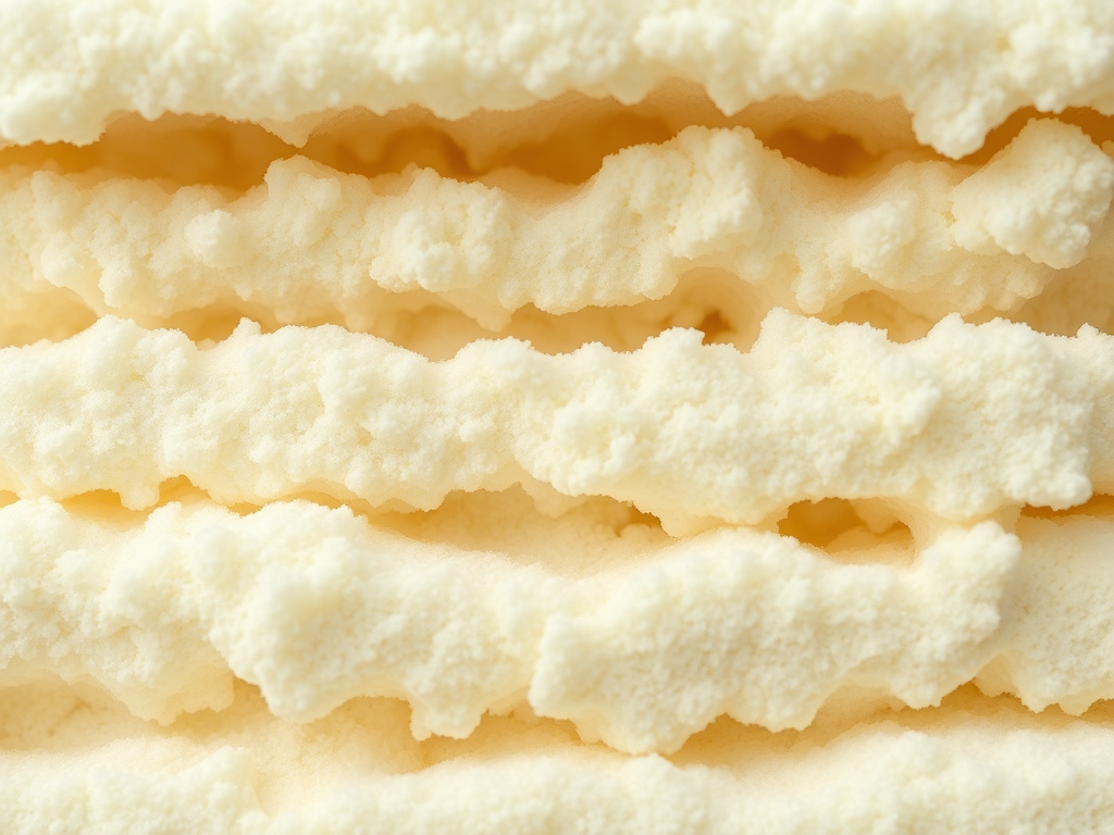 Close-up texture of cured spray foam insulation material